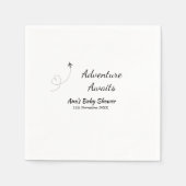 Avontuur wacht op baby shower naam toevoegen datum servet (Voorkant)