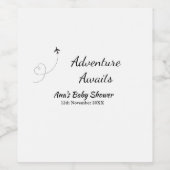 Avontuur wacht op baby shower naam toevoegen datum wijn etiket (Enkel label)