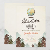Avontuur wacht op Baby shower nodig  Rustic Kaart (Voorkant / Achterkant)