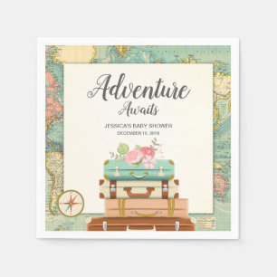 Avontuur wacht op Baby shower Papier Napkin-reizen Servet