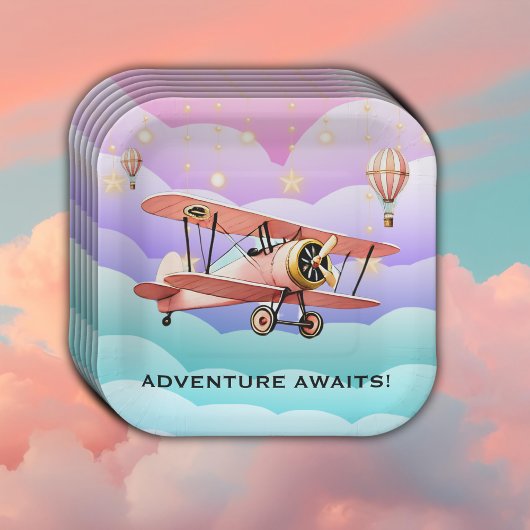 Avontuur wacht op Baby shower Papieren Bordje