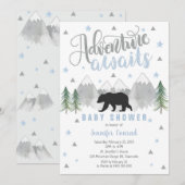 Avontuur wacht op Baby shower-uitnodiging - Baby B Kaart (Voorkant / Achterkant)