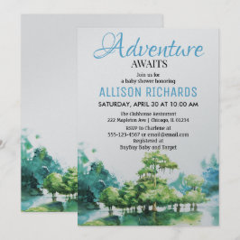 Avontuur wacht op baby shower van boswater kaart
