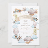 Avontuur wacht op  ballon Baby shower Kaart (Voorkant)