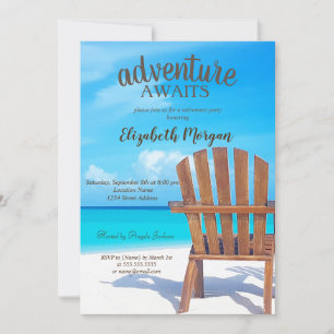 Avontuur wacht op Beach Chair Retirement Party Kaart