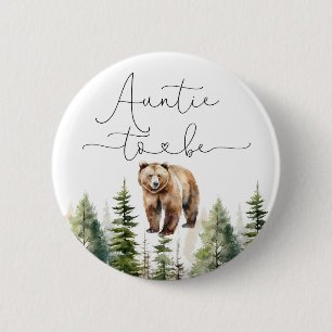 Avontuur wacht op beer baby shower Tante te zijn Ronde Button 5,7 Cm