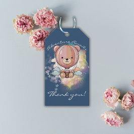 Avontuur wacht op Beer Hete Luchtballon Baby showe Cadeaulabel