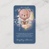 Avontuur wacht op Beer Hete Luchtballon Baby showe Informatiekaartje (Voorkant)