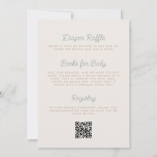 Avontuur wacht op Beer QR Code Boy Baby shower Kaart (Achterkant)