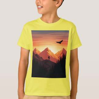 Avontuur wacht op bergsilhouet t-shirt