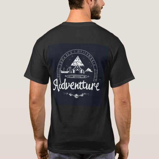 Avontuur wacht op: Black Adventure Tekst T-shirt (Achterkant)