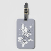 Avontuur wacht op blauwe waterverf wereldkaart bagagelabel (Voorkant (verticaal))