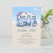 Avontuur wacht op Blue Caravan Retirement Party Kaart (Staand voorkant)