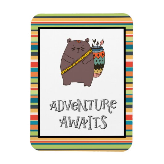 Avontuur wacht op Boho Bear Magneet (Verticaal)