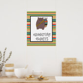 Avontuur wacht op Boho Beer-kinderkamerkunst Poster (Keuken)