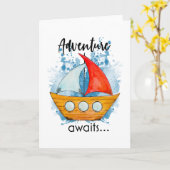 Avontuur wacht op boot kaart (Gele Bloem)