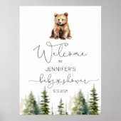 Avontuur wacht op bos baby shower welkom poster (Voorkant)