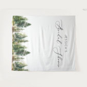 Avontuur wacht op bos pijnbomen vrijgezellenfeest wandkleed (Voorkant (horizontaal))