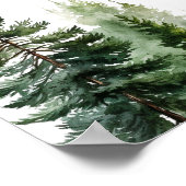 Avontuur wacht op bos pijnboom bruids welkom poster (Hoek)