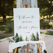 Avontuur wacht op bos pijnboom bruids welkom poster