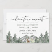 Avontuur wacht op bosjongen baby shower kaart (Voorkant)