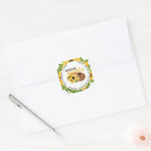 Avontuur wacht op Bruiloft met Rustieke Zonnebloem Vierkante Sticker (Envelop)