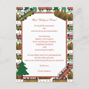 Avontuur wacht op: Camper Baby Boy Aankondigingskaart