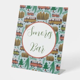 Avontuur wacht op: Camper Smores Bar Reclamebord Met Voetstuk