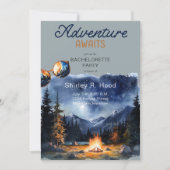 Avontuur wacht op Camping Bachelorette Party Kaart (Voorkant)