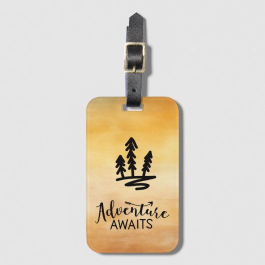 Avontuur wacht op Camping Forest Bagagelabel (Voorkant (verticaal))