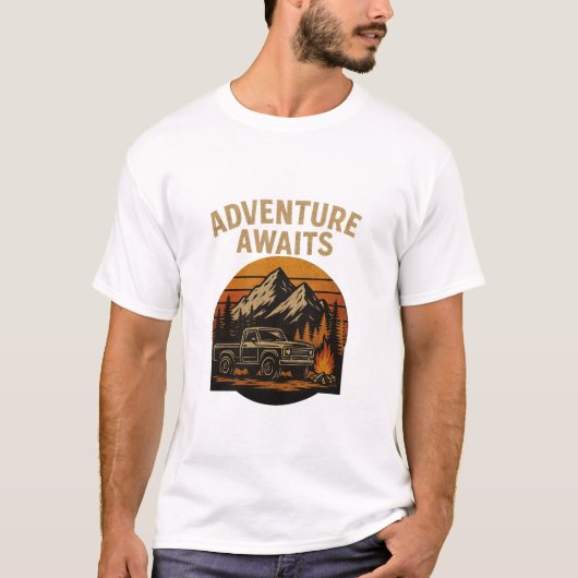 Avontuur wacht op  camping T-shirt (Voorkant)