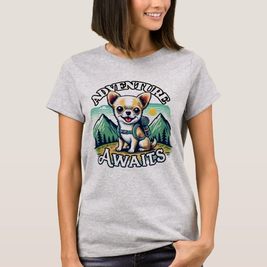 Avontuur wacht op Chihuahua T-shirt (Voorkant)