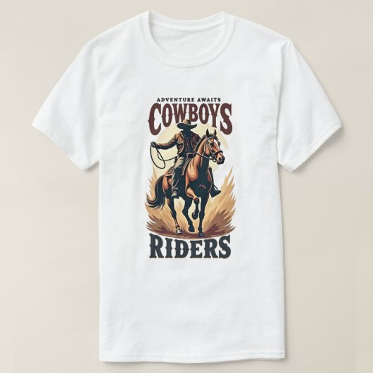 Avontuur wacht op: Cowboys & Riders T-shirt (Design voorkant)