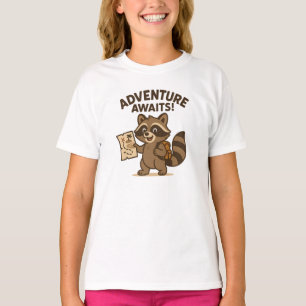 Avontuur wacht op Cute Bruine Wasbeer Design T-shirt