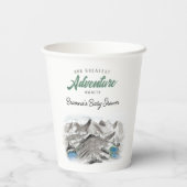 Avontuur wacht op de bergen van het Baby shower Papieren Bekers (Achterkant)