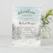 Avontuur wacht op de opvoeding van de bossneeuw kaart (Staand voorkant)