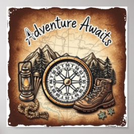 Avontuur wacht op digitale download - Perfect DTF Poster