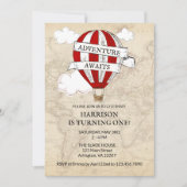 Avontuur wacht op eerste verjaardagsuitnodiging - kaart (Voorkant)