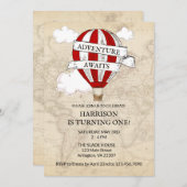 Avontuur wacht op eerste verjaardagsuitnodiging - kaart (Voorkant / Achterkant)