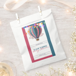 Avontuur wacht op feestelijk blauw roze Baby showe Bedankzakje