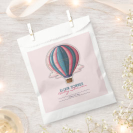 Avontuur wacht op feestelijk blauw roze Baby showe Bedankzakje