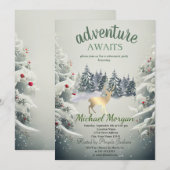 Avontuur wacht op Forest Gold Reindeer Retirement Kaart (Voorkant / Achterkant)