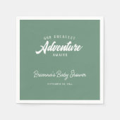 Avontuur wacht op Forest Green Baby shower Servet (Voorkant)