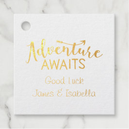 Avontuur wacht op geluk gepersonaliseerd bedankjes labels