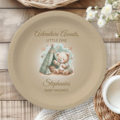 Avontuur wacht op genderneutraal Beer Baby Papieren Bordje