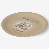 Avontuur wacht op genderneutraal Beer Baby Papieren Bordje (Gekanteld)