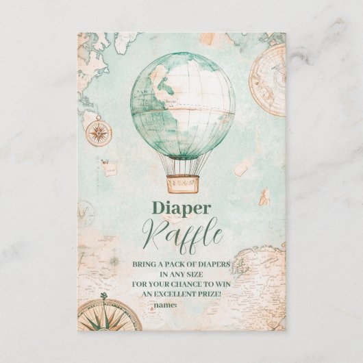 Avontuur wacht op genderneutrale luierrapper informatiekaartje (Voorkant)