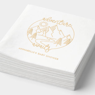 Avontuur wacht op gepersonaliseerde Baby showers s Folie Servetten