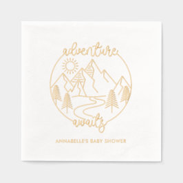 Avontuur wacht op gepersonaliseerde Baby showers s Folie Servetten