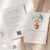 Avontuur wacht op Giraffe QR Code Baby shower Kaart